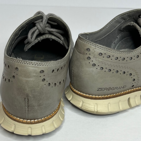 Cole Haan Zerogrand Gray Leather Wingtip Oxfords Mens 10M US - Picture 6 of 11